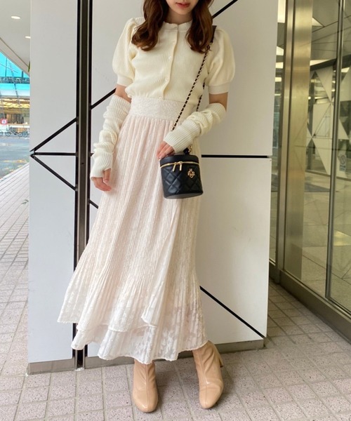 one after another NICE CLAUP(ワンアフターアナザーナイスクラップ)の「アームウォーマーがセットになった前後2WAYリブニット(ニット/セーター・レディース・アイボリー/モカ/ラベンダー/ブラック・FREE)」の22枚目の写真