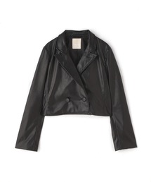 ◆合皮ショート丈テーラードジャケット
