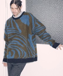 ADAMPATEK / mohair mixed crewneck marble/モヘアミックスクルーネックニット”マーブル”