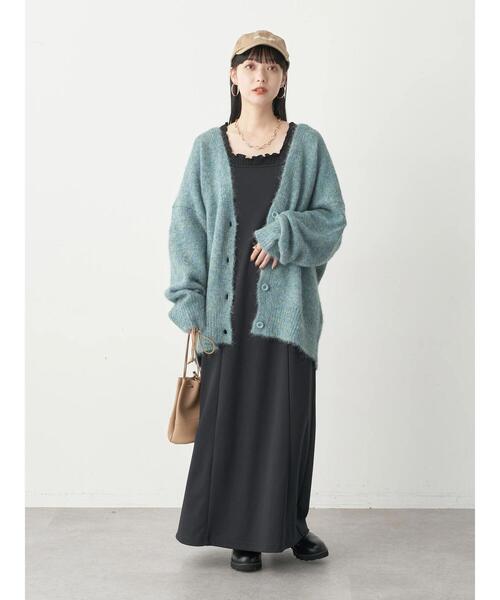 earth music&ecology（アースミュージックアンドエコロジー）の「バックリボンキャミワンピース（ワンピース・レディース・ブラック/ライトベージュ・FREE）」の12枚目の写真