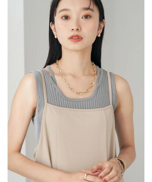 earth music&ecology（アースミュージックアンドエコロジー）の「バックリボンキャミワンピース（ワンピース・レディース・ブラック/ライトベージュ・FREE）」の16枚目の写真