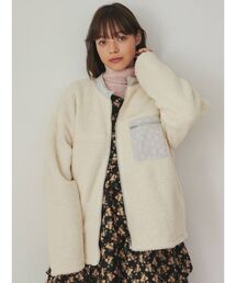 merry jenny | おはなジャガードリバーシブルボアジャケット(その他アウター)