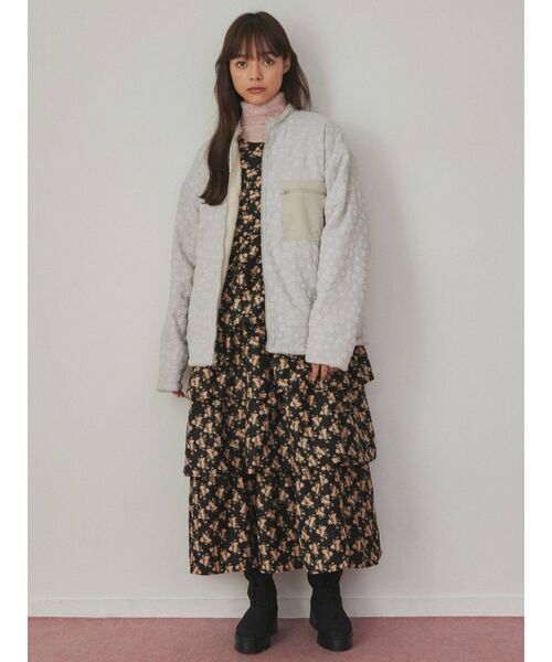 merry jenny（メリージェニー）の「おはなジャガードリバーシブルボアジャケット（その他アウター・レディース・ブラック/ベージュ/ラベンダー・FREE）」の10枚目の写真