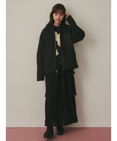 merry jenny（メリージェニー）の「おはなジャガードリバーシブルボアジャケット（その他アウター・レディース・ブラック/ベージュ/ラベンダー・FREE）」の15枚目の写真