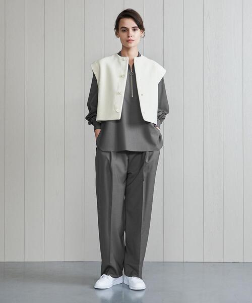 H BEAUTY&YOUTH UNITED ARROWS(エイチビューティーアンドユースユナイテッドアローズ)の「<H>TUCK TROUSERS/パンツ(その他パンツ・レディース・ダークグレー/ブラック・S/M)」の4枚目の写真