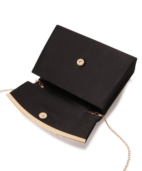 セール】パールハンドルフラップレースハンドバッグ（クラッチ