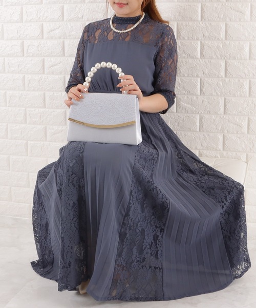 Lace Ladies(レースレディース)の「パールハンドルフラップレースハンドバッグ(クラッチバッグ・レディース・ブラック/グレー/ベージュ・FREE)」の5枚目の写真