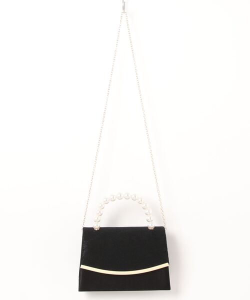 【絶版品】 バックレース　パッチ セール】パールハンドルフラップレースハンドバッグ（クラッチ