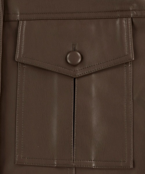 ALEXIA STAM（アリシアスタン）の「Fake Leather Jacket /フェイクレザージャケット（ブルゾン・レディース・マスタード/ブラウン/ブラック・FREE）」の19枚目の写真