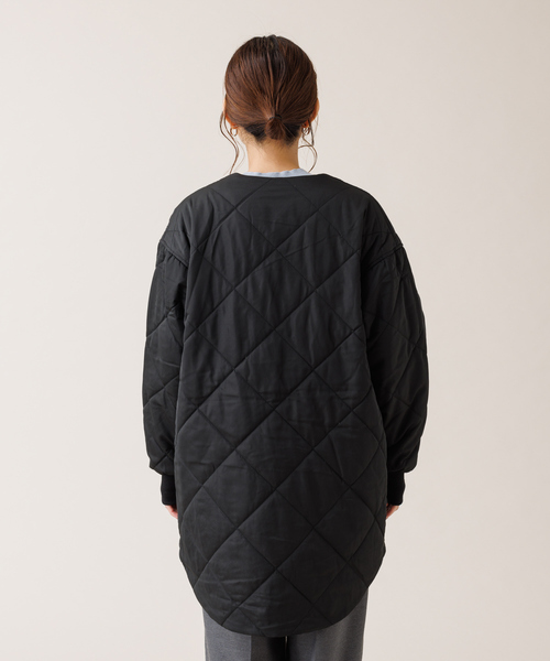 Rouge vif(ルージュヴィフ)の「MICA キルティングノーカラーコート(ノーカラーコート・レディース・ブラック/オフホワイト・フリー)」の12枚目の写真