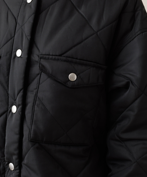 Rouge vif(ルージュヴィフ)の「MICA キルティングノーカラーコート(ノーカラーコート・レディース・ブラック/オフホワイト・フリー)」の14枚目の写真