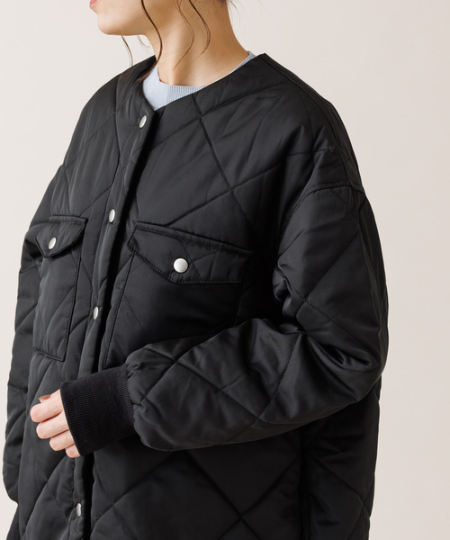 Rouge vif(ルージュヴィフ)の「MICA キルティングノーカラーコート(ノーカラーコート・レディース・ブラック/オフホワイト・フリー)」の15枚目の写真