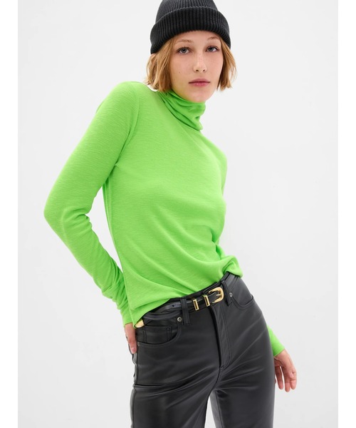 GAP（ギャップ）の「スラブ リブタートルネック（Tシャツ/カットソー・レディース・オフホワイト/ブラック/グリーン系その他/ブルー/グレー/グリーン/ピンク・XXS/XL/S/M/L/XS）」の5枚目の写真