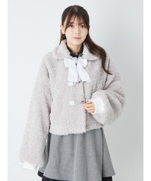 Ank Rouge（アンクルージュ）の「ボアダッフルコート（ダッフルコート・レディース・アイボリー/ブルー/ピンク・M）」の3枚目の写真