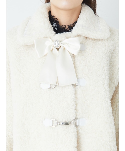 Ank Rouge（アンクルージュ）の「ボアダッフルコート（ダッフルコート・レディース・アイボリー/ブルー/ピンク・M）」の13枚目の写真