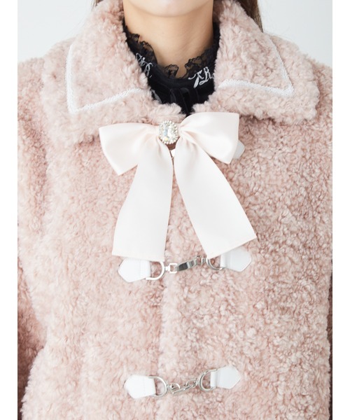 Ank Rouge（アンクルージュ）の「ボアダッフルコート（ダッフルコート・レディース・アイボリー/ブルー/ピンク・M）」の8枚目の写真