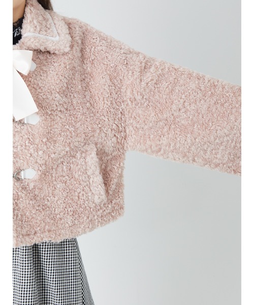 Ank Rouge（アンクルージュ）の「ボアダッフルコート（ダッフルコート・レディース・アイボリー/ブルー/ピンク・M）」の4枚目の写真