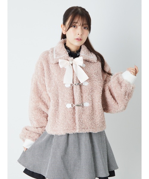 Ank Rouge（アンクルージュ）の「ボアダッフルコート（ダッフルコート・レディース・アイボリー/ブルー/ピンク・M）」の16枚目の写真