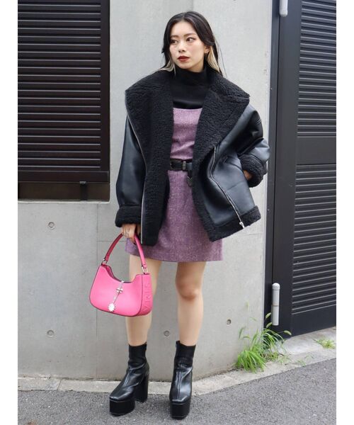 EVRIS（エヴリス）の「【WEB限定】カラーボアブルゾン（ブルゾン・レディース・グリーン/ブラック/ブルー・FREE）」の8枚目の写真