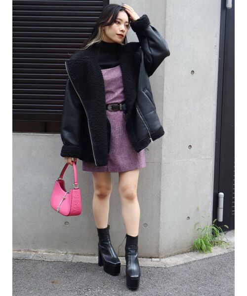 EVRIS（エヴリス）の「【WEB限定】カラーボアブルゾン（ブルゾン・レディース・グリーン/ブラック/ブルー・FREE）」の9枚目の写真