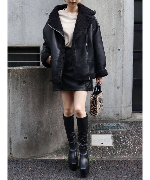 EVRIS（エヴリス）の「【WEB限定】カラーボアブルゾン（ブルゾン・レディース・グリーン/ブラック/ブルー・FREE）」の13枚目の写真