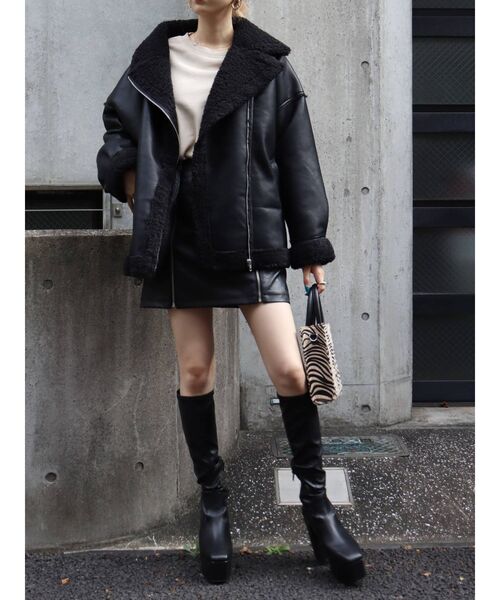 EVRIS（エヴリス）の「【WEB限定】カラーボアブルゾン（ブルゾン・レディース・グリーン/ブラック/ブルー・FREE）」の14枚目の写真