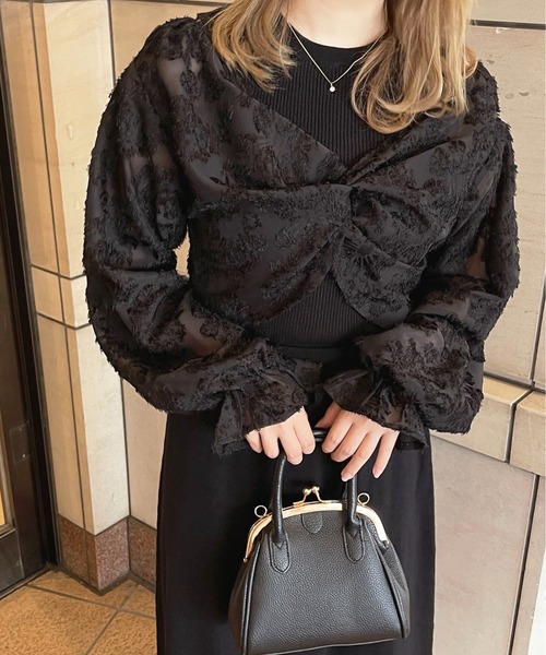apres jour（アプレジュール）の「【セットアップ可能】ドッキングトップス【ZOZOTOWN限定アイテム】（ニット/セーター・レディース・ブラック/ピンクベージュ/アイボリー・フリー/X-LARGE）」の3枚目の写真
