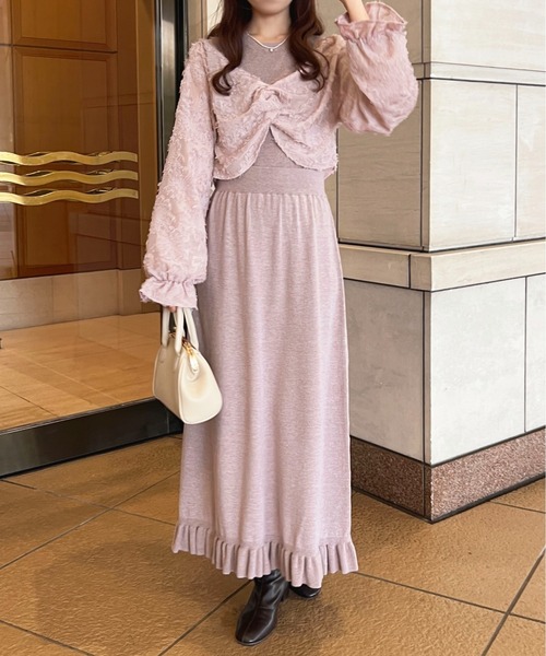 apres jour（アプレジュール）の「【セットアップ可能】ドッキングトップス【ZOZOTOWN限定アイテム】（ニット/セーター・レディース・ブラック/ピンクベージュ/アイボリー・フリー/X-LARGE）」の7枚目の写真