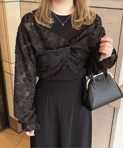 apres jour（アプレジュール）の「【セットアップ可能】ドッキングトップス【ZOZOTOWN限定アイテム】（ニット/セーター・レディース・ブラック/ピンクベージュ/アイボリー・フリー/X-LARGE）」の5枚目の写真