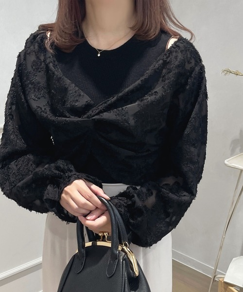 apres jour（アプレジュール）の「【セットアップ可能】ドッキングトップス【ZOZOTOWN限定アイテム】（ニット/セーター・レディース・ブラック/ピンクベージュ/アイボリー・フリー/X-LARGE）」の6枚目の写真