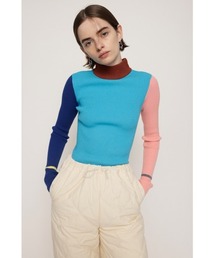 SLY | 2WAY BLOCKING COLOR HG TOPS ブロッキングカラー ハイゲージニット トップス 2WAY(ニット/セーター)