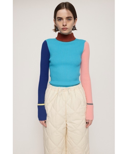 SLY(スライ)の「2WAY BLOCKING COLOR HG TOPS ブロッキングカラー ハイゲージニット トップス 2WAY(ニット/セーター・レディース・グリーン系その他2/ピンク系その他・FREE)」の12枚目の写真