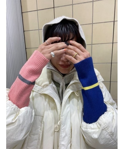 SLY(スライ)の「2WAY BLOCKING COLOR HG TOPS ブロッキングカラー ハイゲージニット トップス 2WAY(ニット/セーター・レディース・グリーン系その他2/ピンク系その他・FREE)」の18枚目の写真