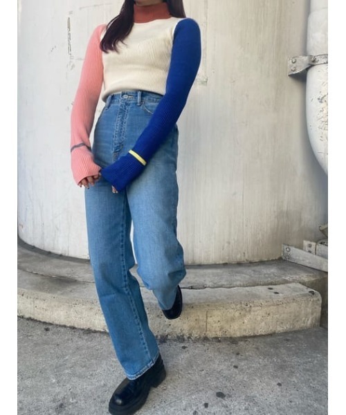 SLY(スライ)の「2WAY BLOCKING COLOR HG TOPS ブロッキングカラー ハイゲージニット トップス 2WAY(ニット/セーター・レディース・グリーン系その他2/ピンク系その他・FREE)」の20枚目の写真