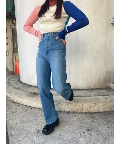 SLY(スライ)の「2WAY BLOCKING COLOR HG TOPS ブロッキングカラー ハイゲージニット トップス 2WAY(ニット/セーター・レディース・グリーン系その他2/ピンク系その他・FREE)」の21枚目の写真