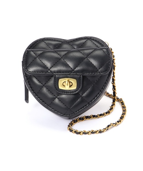 FREE'S MART(フリーズマート)の「◇ハートミニショルダーバッグ(ショルダーバッグ・レディース・ブラック/イエロー・フリ-)」の1枚目の写真