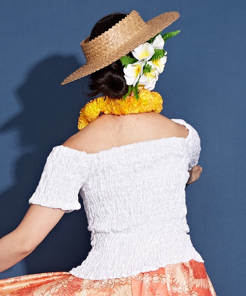 Maunaloa(マウナロア)の「【Maunaloa】フレンチレースギャザーブラウス(シャツ/ブラウス・レディース・ブラック/ホワイト・M/L)」の9枚目の写真