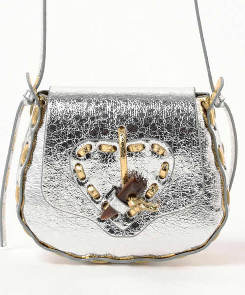 Ray BEAMS（レイビームス）の「HEY！Mrs ROSE / ステッチ ハート ミニ ショルダーバッグ（ショルダーバッグ・レディース・シルバー/ブラック・ONE SIZE）」の5枚目の写真