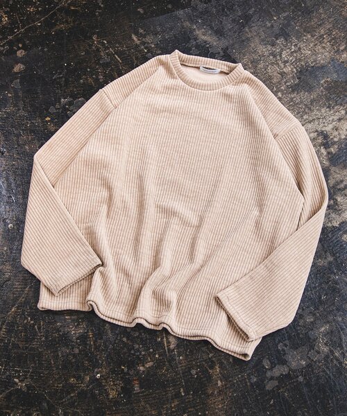 JOURNAL STANDARD（ジャーナルスタンダード）の「モールコール クルーネック（スウェット・メンズ・チャコールグレー/ベージュ/アイボリー/チョコ/ブルー系その他/キャメル・MEDIUM/LARGE）」の4枚目の写真