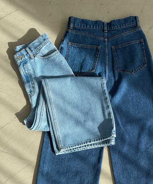 MAJESTIC LEGON(マジェスティックレゴン)の「ウォッシュデニムワイドパンツ(デニムパンツ・レディース・サックスブルー/ブルー・MEDIUM/SMALL)」の21枚目の写真