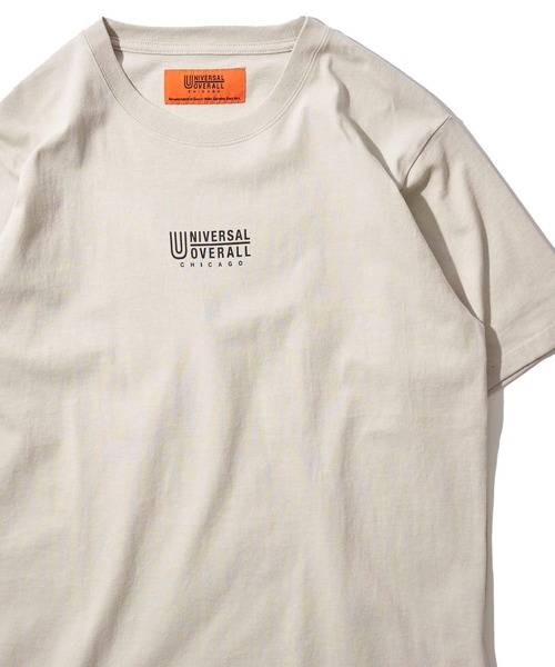 UNIVERSAL OVERALL(ユニバーサルオーバーオール)の「【UNIVERSAL OVERALL】 CENTER LOGO TEE / センターロゴ プリント Tシャツ(Tシャツ/カットソー・メンズ・グレー/ブラック/ホワイト/グリーン/ネイビー/オートミール・SMALL/MEDIUM/LARGE/X-LARGE)」の1枚目の写真
