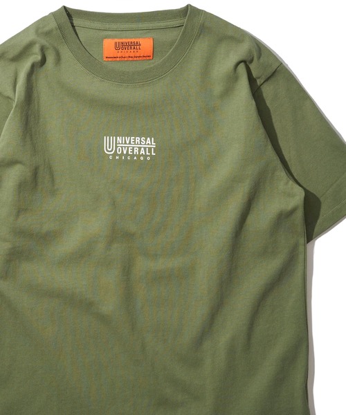 UNIVERSAL OVERALL(ユニバーサルオーバーオール)の「【UNIVERSAL OVERALL】 CENTER LOGO TEE / センターロゴ プリント Tシャツ(Tシャツ/カットソー・メンズ・グレー/ブラック/ホワイト/グリーン/ネイビー/オートミール・SMALL/MEDIUM/LARGE/X-LARGE)」の5枚目の写真