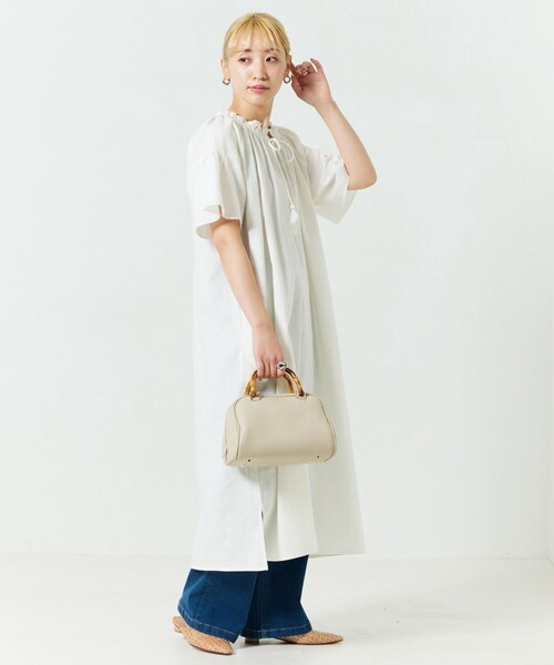 FREAK'S STORE（フリークスストア）の「【限定展開】 インド リネン コットン 2WAY ワンピース（ワンピース・レディース・オフホワイト/ブラック/レッド/グリーン/ネイビー・SMALL/MEDIUM）」の14枚目の写真