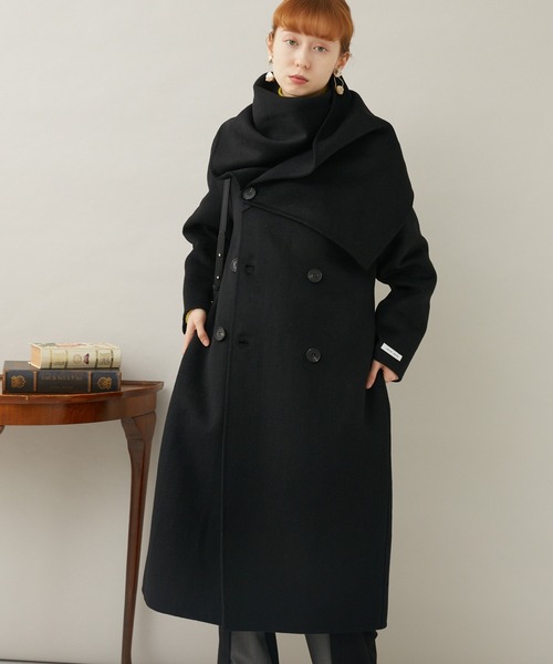 DOLLUPOOPS（ドールアップウップス）の「doll up oops ストールドッキングコート（その他アウター・レディース・ブラック/アイボリー・FREE）」の2枚目の写真