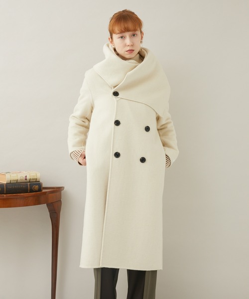 DOLLUPOOPS（ドールアップウップス）の「doll up oops ストールドッキングコート（その他アウター・レディース・ブラック/アイボリー・FREE）」の3枚目の写真