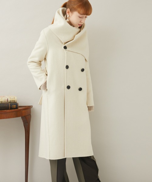 DOLLUPOOPS（ドールアップウップス）の「doll up oops ストールドッキングコート（その他アウター・レディース・ブラック/アイボリー・FREE）」の4枚目の写真