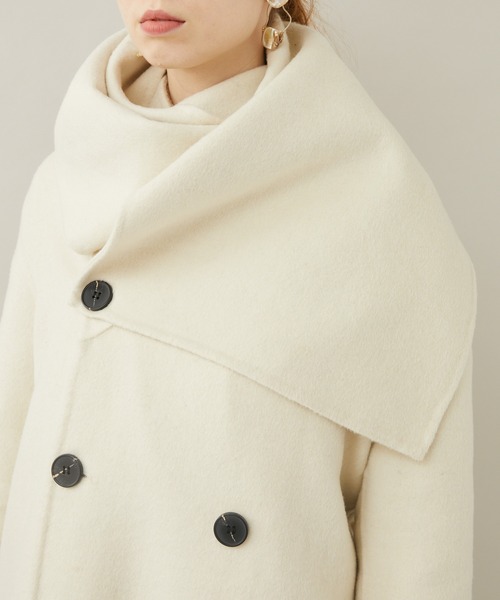 DOLLUPOOPS（ドールアップウップス）の「doll up oops ストールドッキングコート（その他アウター・レディース・ブラック/アイボリー・FREE）」の8枚目の写真