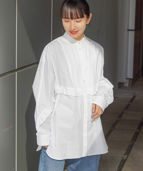 JOINT WORKS(ジョイントワークス)の「ブザムフリルドルマンシャツ(シャツ/ブラウス・レディース・ホワイト/ブラック・FREE)」の1枚目の写真