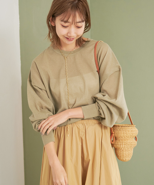 plage(プラージュ)の「RAMIE kon sheer ニット(ニット/セーター・レディース・ブラック/ベージュ・FREE)」の9枚目の写真