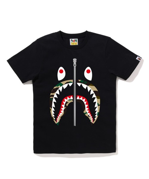A BATHING APE（アベイシングエイプ）の「1ST CAMO SHARK TEE L（Tシャツ/カットソー・レディース・ブラック×グリーン/ホワイト×イエロー/ブラック×イエロー/ホワイト×グリーン・MEDIUM/SMALL/X-SMALL/XX-SMALL）」の4枚目の写真